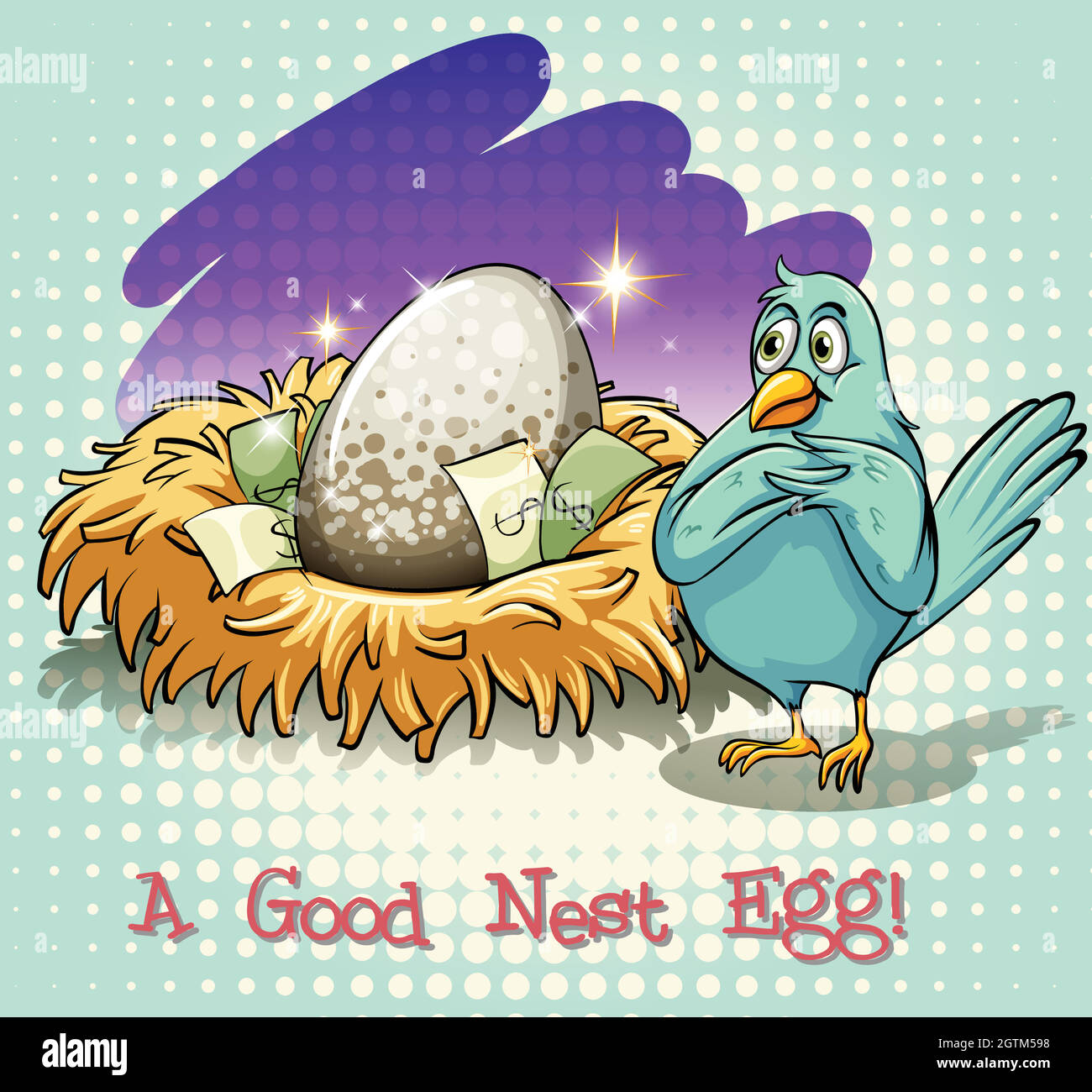 Una buona espressione di uovo di nido Illustrazione Vettoriale