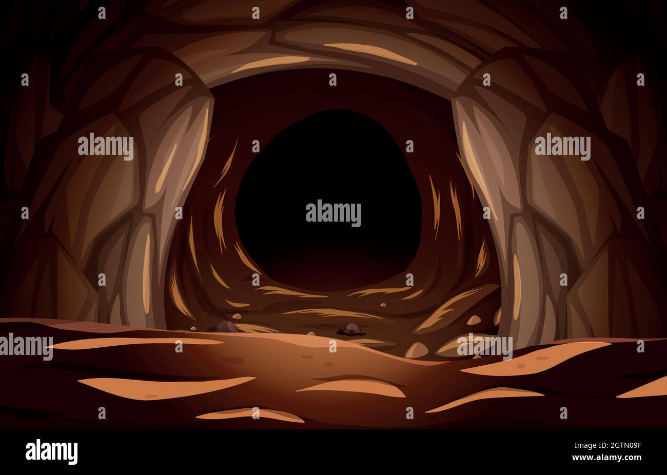 Una grotta di pietra scura Illustrazione Vettoriale