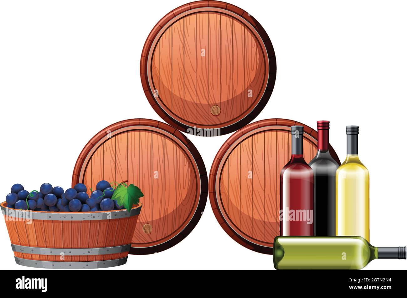 Un elemento Winery su sfondo bianco Illustrazione Vettoriale