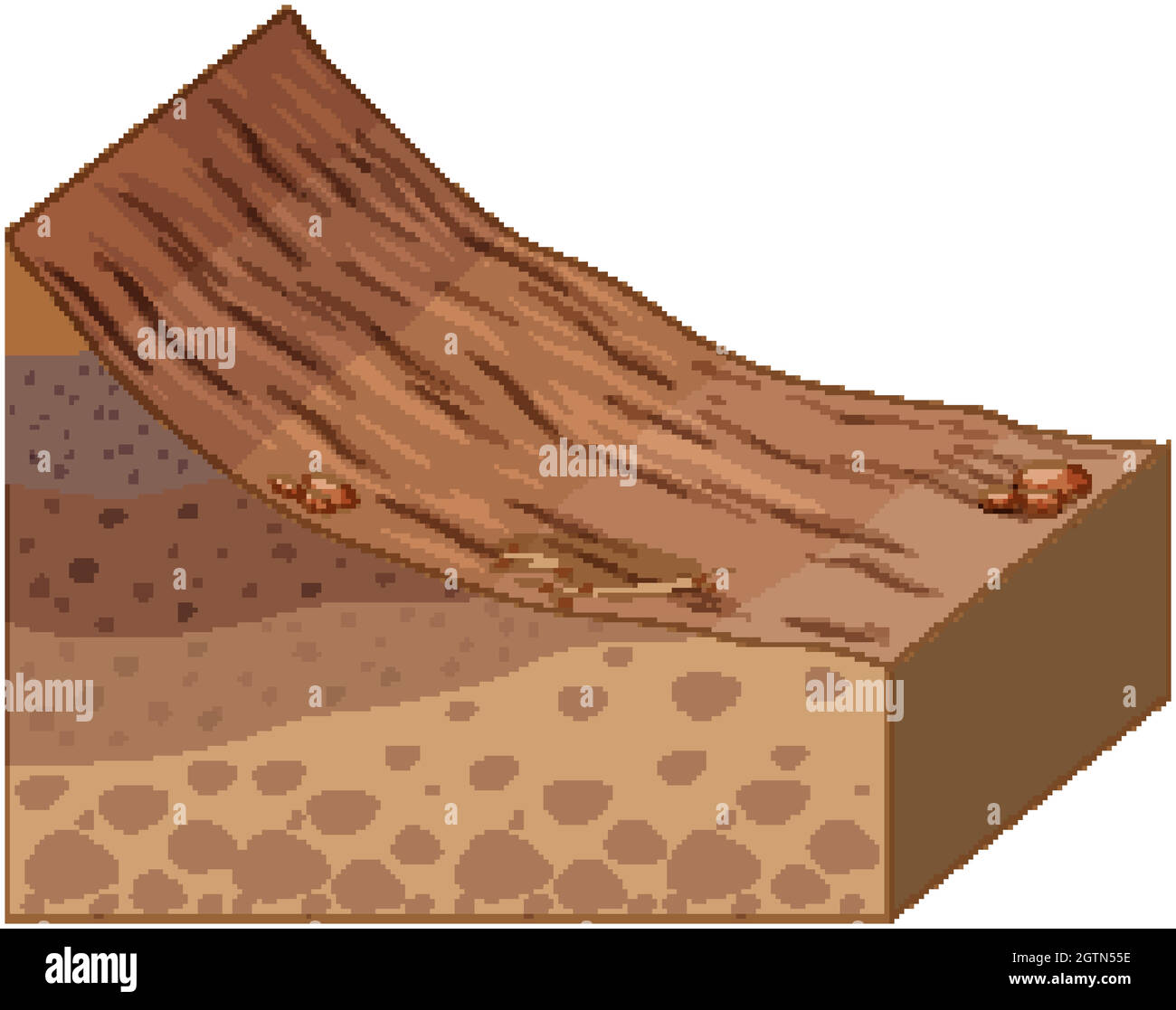 Diverso strato di geologia rock Illustrazione Vettoriale