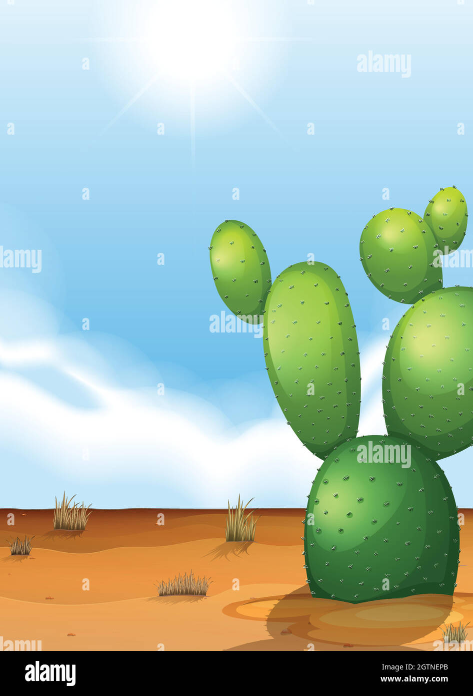 Una pianta di cactus nel deserto Illustrazione Vettoriale