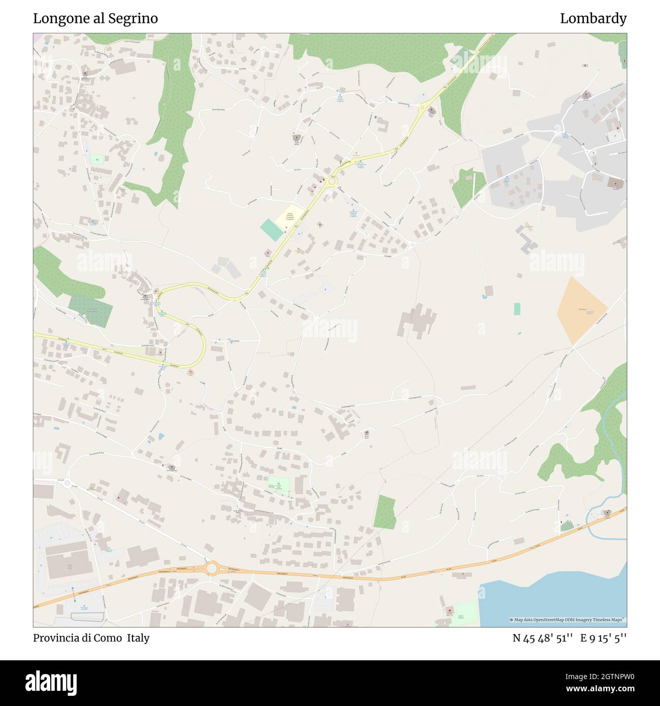 Longone al Segrino, Provincia di Como, Italia, Lombardia, N 45 48' 51'', e 9 15' 5'', mappa, Mappa senza tempo pubblicata nel 2021. Viaggiatori, esploratori e avventurieri come Florence Nightingale, David Livingstone, Ernest Shackleton, Lewis and Clark e Sherlock Holmes si sono affidati alle mappe per pianificare i viaggi verso gli angoli più remoti del mondo, Timeless Maps sta mappando la maggior parte delle località del mondo, mostrando il successo di grandi sogni Foto Stock