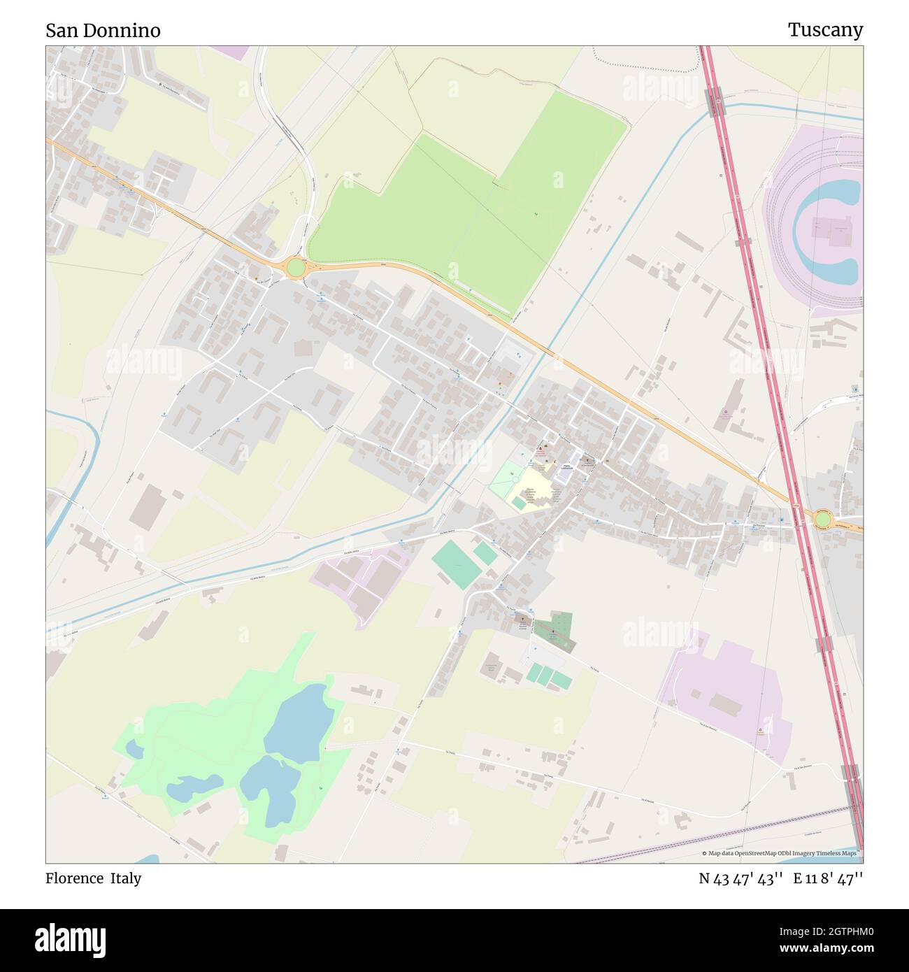 San Donnino, Firenze, Italia, Toscana, N 43 47' 43'', e 11 8' 47''', mappa, mappa senza tempo pubblicata nel 2021. Viaggiatori, esploratori e avventurieri come Florence Nightingale, David Livingstone, Ernest Shackleton, Lewis and Clark e Sherlock Holmes si sono affidati alle mappe per pianificare i viaggi verso gli angoli più remoti del mondo, Timeless Maps sta mappando la maggior parte delle località del mondo, mostrando il successo di grandi sogni Foto Stock