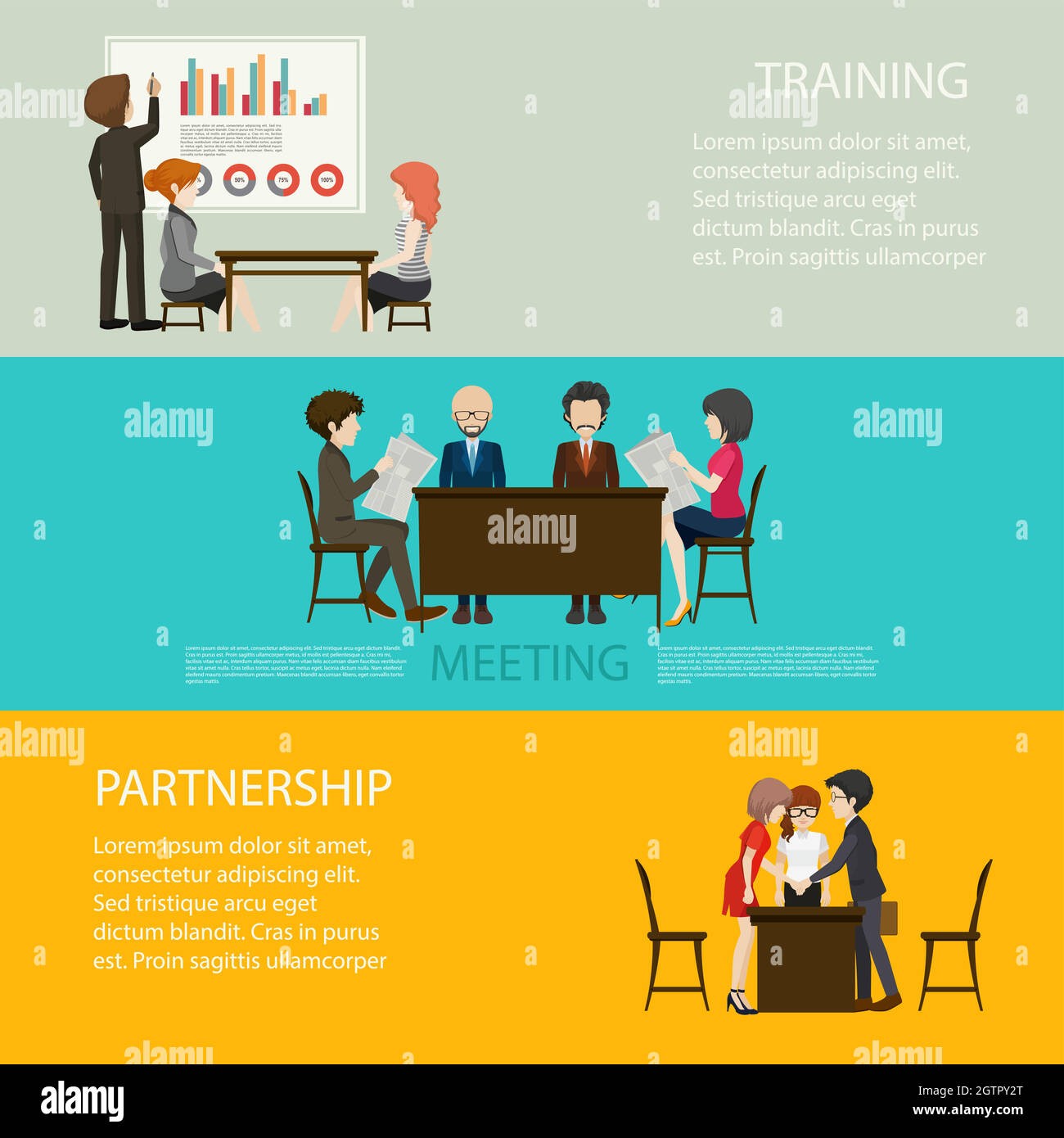 Infografica sullo stile di business con le persone Illustrazione Vettoriale
