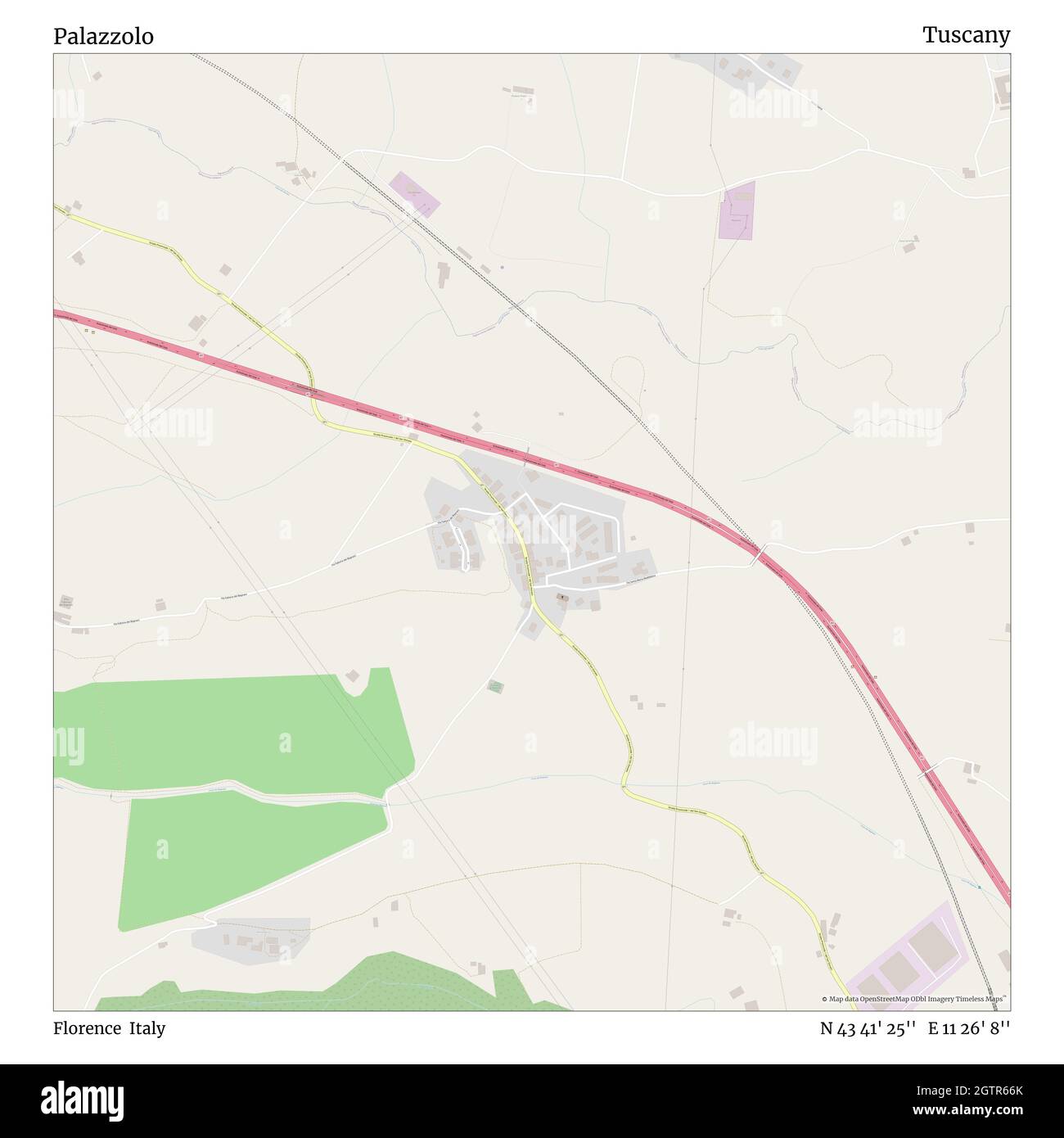 Palazzolo, Firenze, Italia, Toscana, N 43 41' 25'', e 11 26' 8'', mappa, mappa senza tempo pubblicata nel 2021. Viaggiatori, esploratori e avventurieri come Florence Nightingale, David Livingstone, Ernest Shackleton, Lewis and Clark e Sherlock Holmes si sono affidati alle mappe per pianificare i viaggi verso gli angoli più remoti del mondo, Timeless Maps sta mappando la maggior parte delle località del mondo, mostrando il successo di grandi sogni Foto Stock