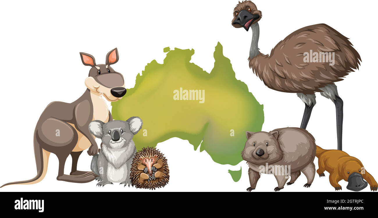 Animali selvatici in Australia Illustrazione Vettoriale