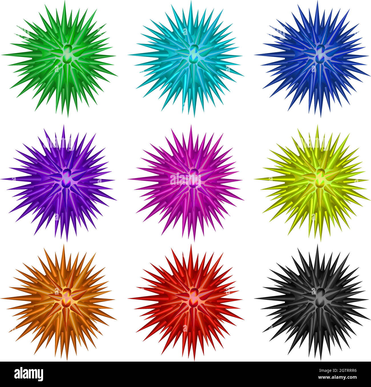 Palline colorate con punte Illustrazione Vettoriale