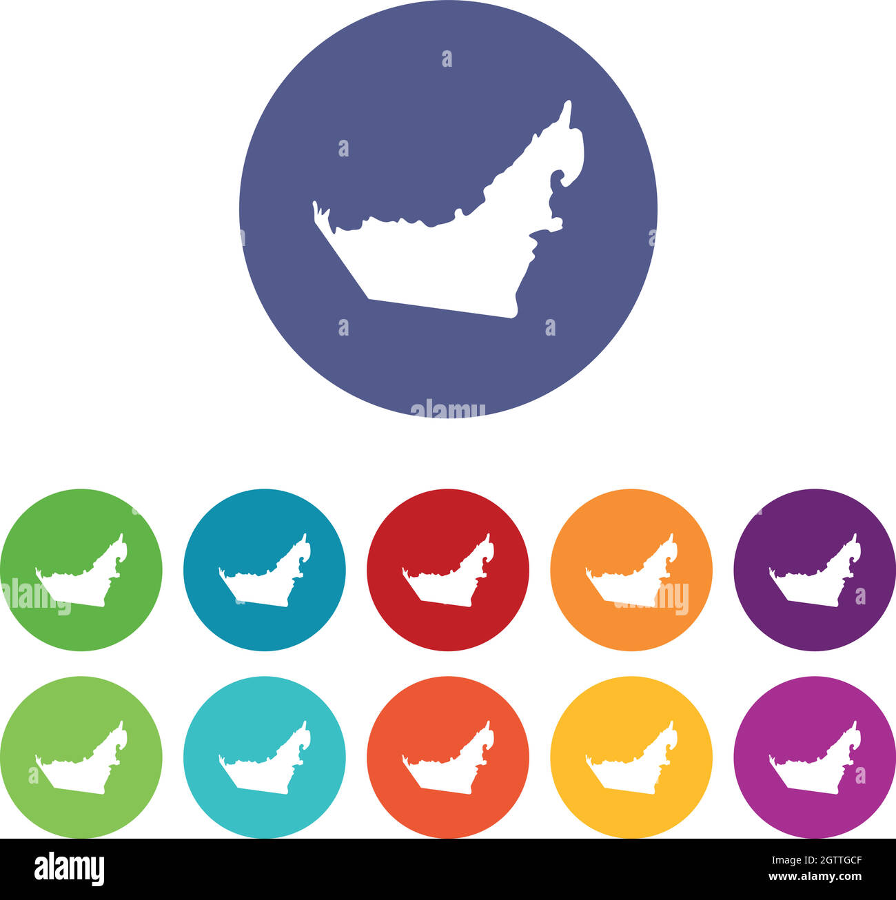 Icone del set di mappe degli Emirati Arabi Uniti Illustrazione Vettoriale