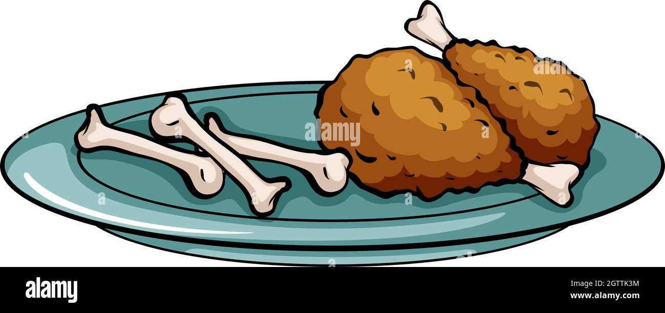 Un piatto con un cibo Illustrazione Vettoriale