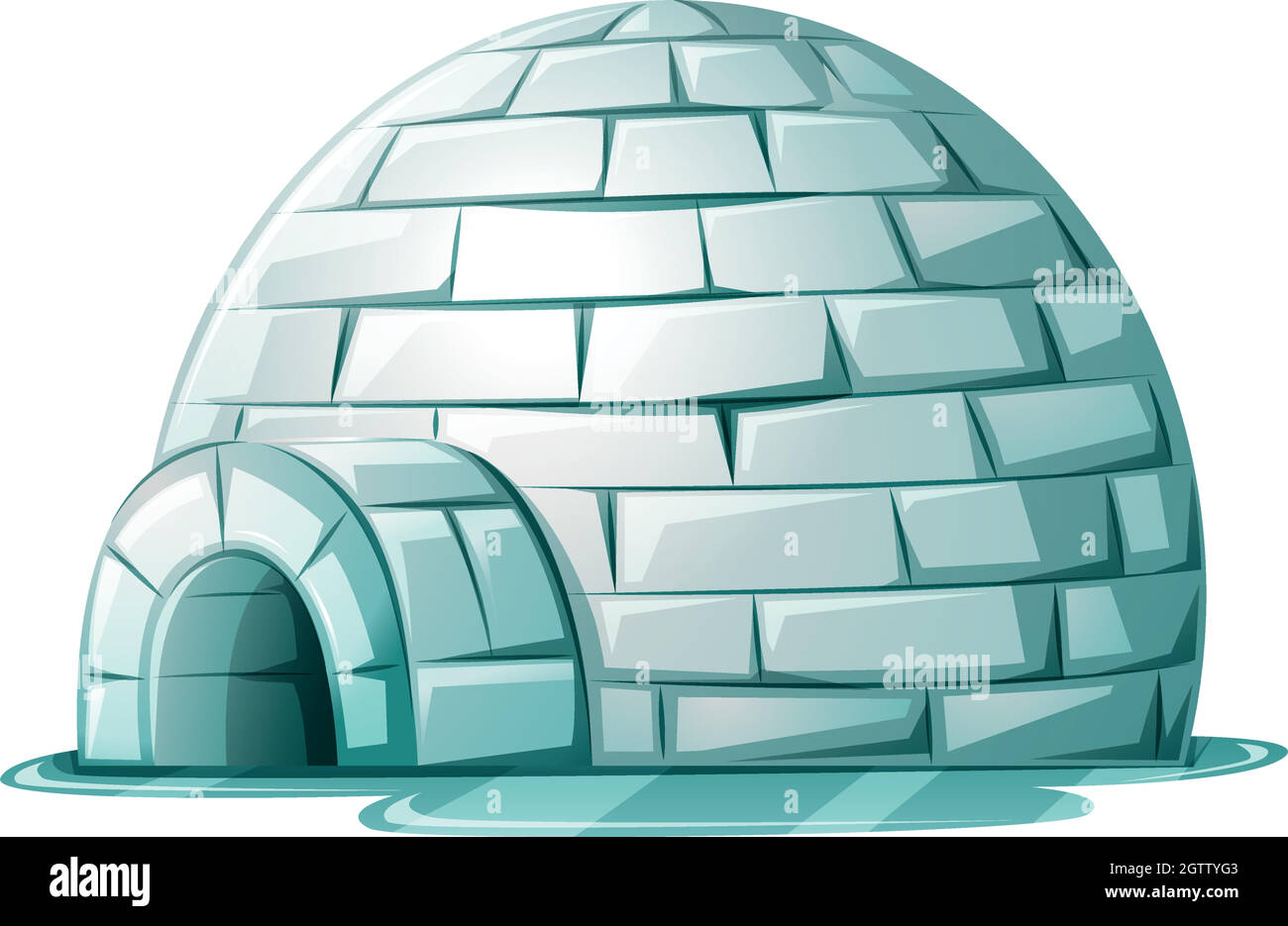 Igloo su terreno ghiacciato Illustrazione Vettoriale