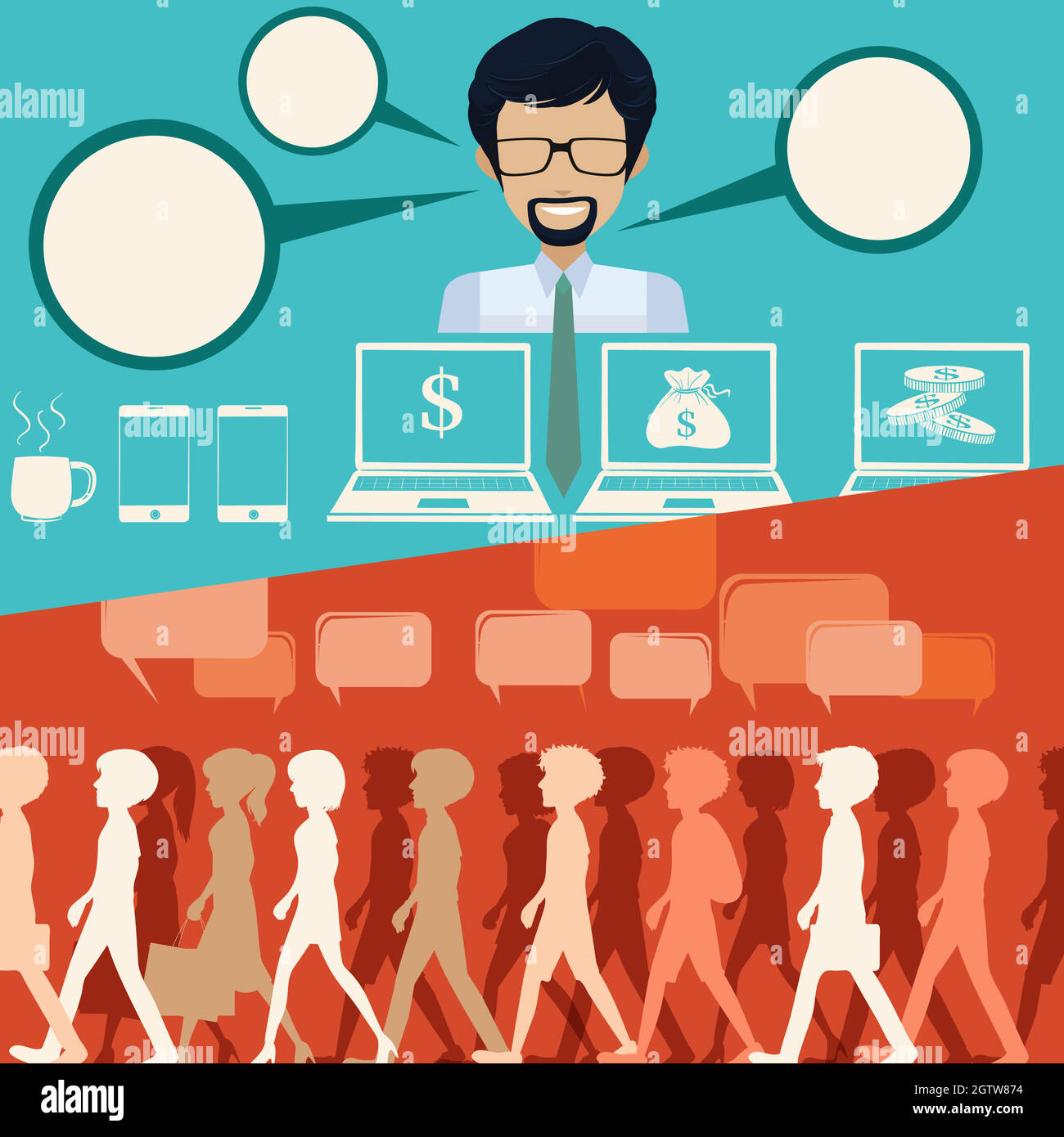 Infografica sulla gente e lo stile di business Illustrazione Vettoriale