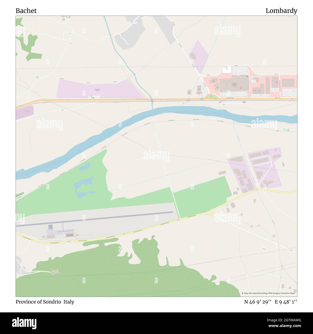 Bachet, Provincia di Sondrio, Italia, Lombardia, N 46 9' 29'', e 9 48' 1'', mappa, Mappa senza tempo pubblicata nel 2021. Viaggiatori, esploratori e avventurieri come Florence Nightingale, David Livingstone, Ernest Shackleton, Lewis and Clark e Sherlock Holmes si sono affidati alle mappe per pianificare i viaggi verso gli angoli più remoti del mondo, Timeless Maps sta mappando la maggior parte delle località del mondo, mostrando il successo di grandi sogni Foto Stock