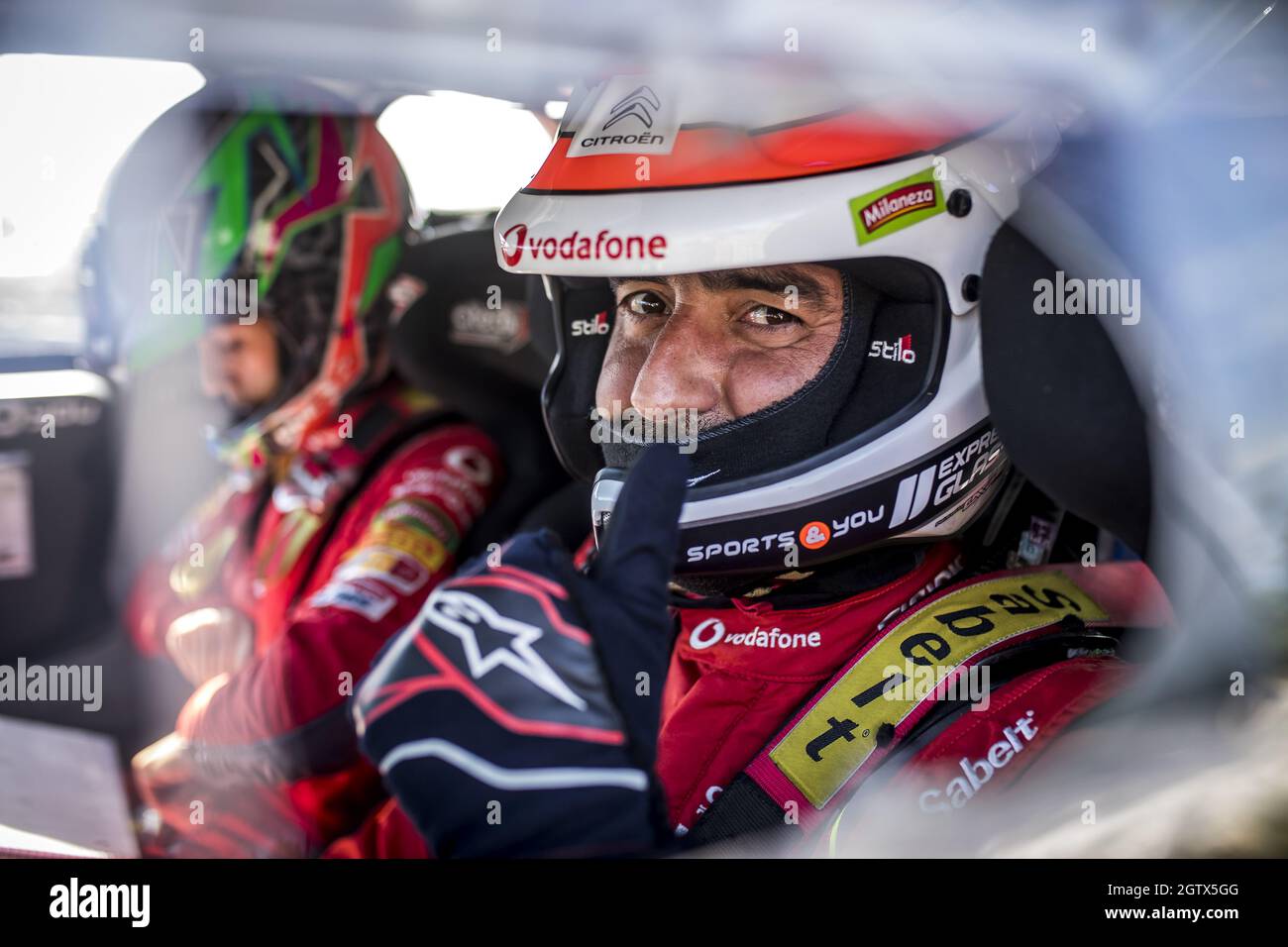 FONTES Jose Pedro (PRT), PONTES Ines (PRT), Citroen vodafone team, Citroen C3 Rally2, ritratto durante la 2021 FIA ERC Rallye Serras de Fafe e Felgueiras, 6° round del FIA European Rally Championship 2021, dal 1 al 3 ottobre 2021 a Fafe, Portogallo - Foto: Gregory Lenormand/DPPI/LiveMedia Foto Stock