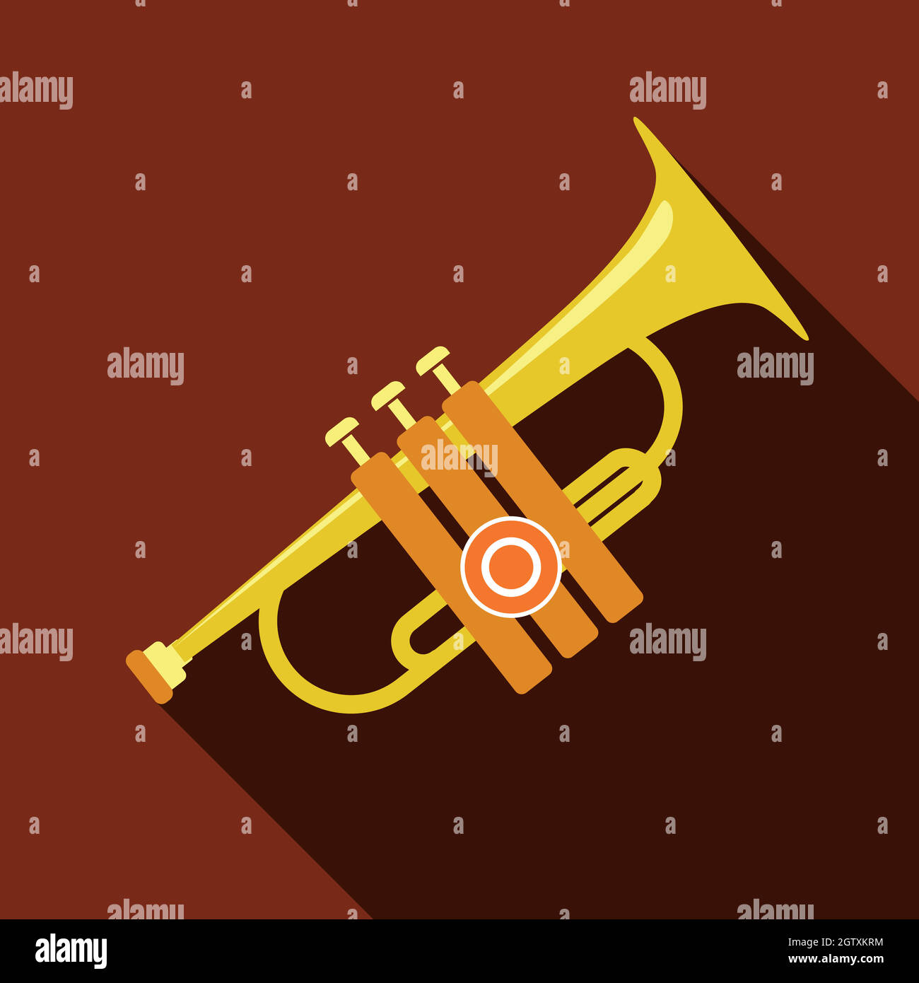 Icona a tromba, stile piatto Illustrazione Vettoriale