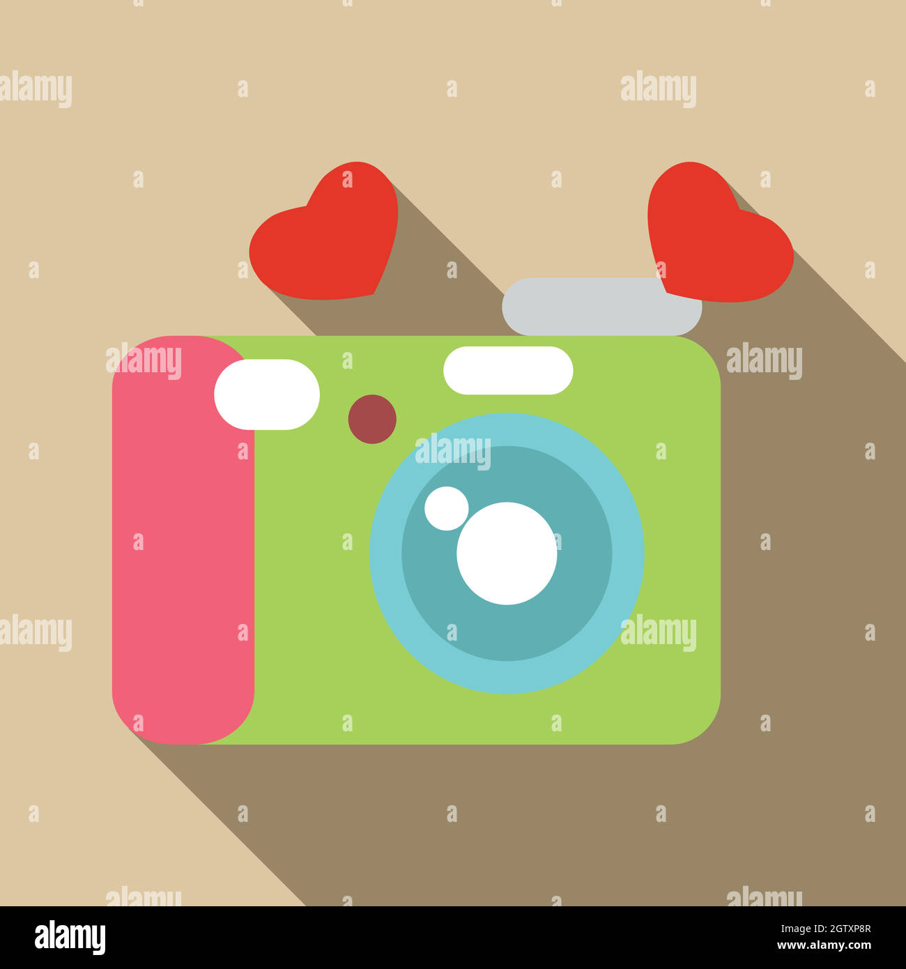 Fotocamera, icona di stile piatto Illustrazione Vettoriale