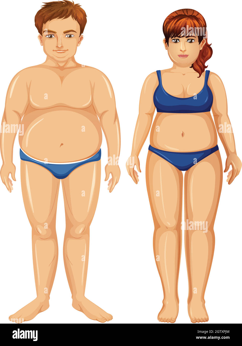 Set di cifre relative al sovrappeso Illustrazione Vettoriale