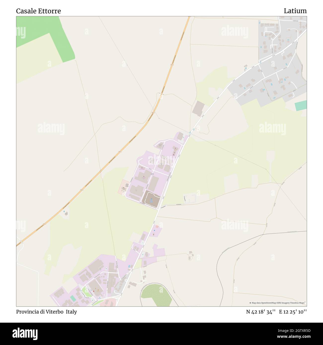 Casale Ettorre, Provincia di Viterbo, Italia, Lazio, N 42 18' 34'', e 12 25' 10'', mappa, Mappa senza tempo pubblicata nel 2021. Viaggiatori, esploratori e avventurieri come Florence Nightingale, David Livingstone, Ernest Shackleton, Lewis and Clark e Sherlock Holmes si sono affidati alle mappe per pianificare i viaggi verso gli angoli più remoti del mondo, Timeless Maps sta mappando la maggior parte delle località del mondo, mostrando il successo di grandi sogni Foto Stock