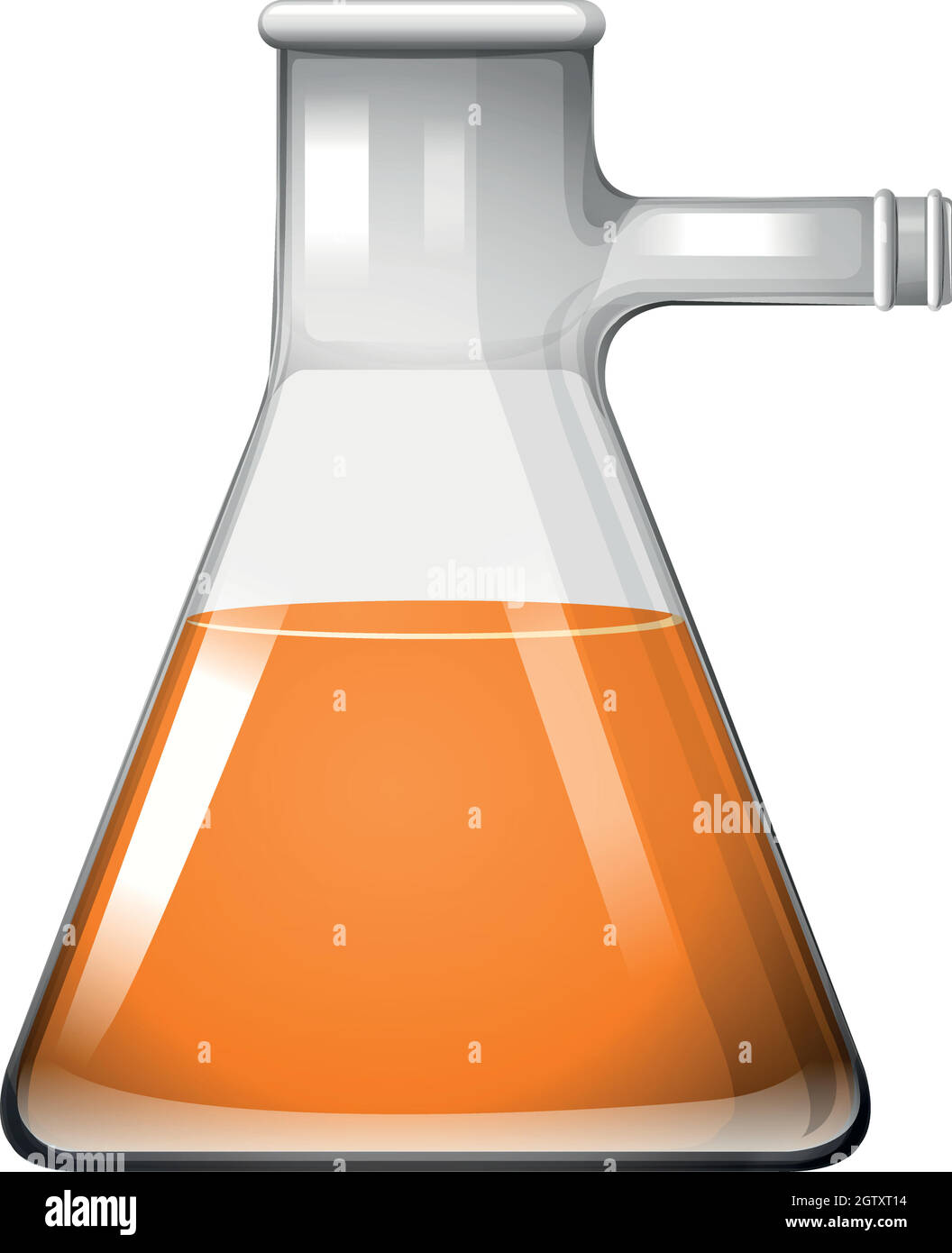 Liquido arancione in bicchiere di vetro Illustrazione Vettoriale