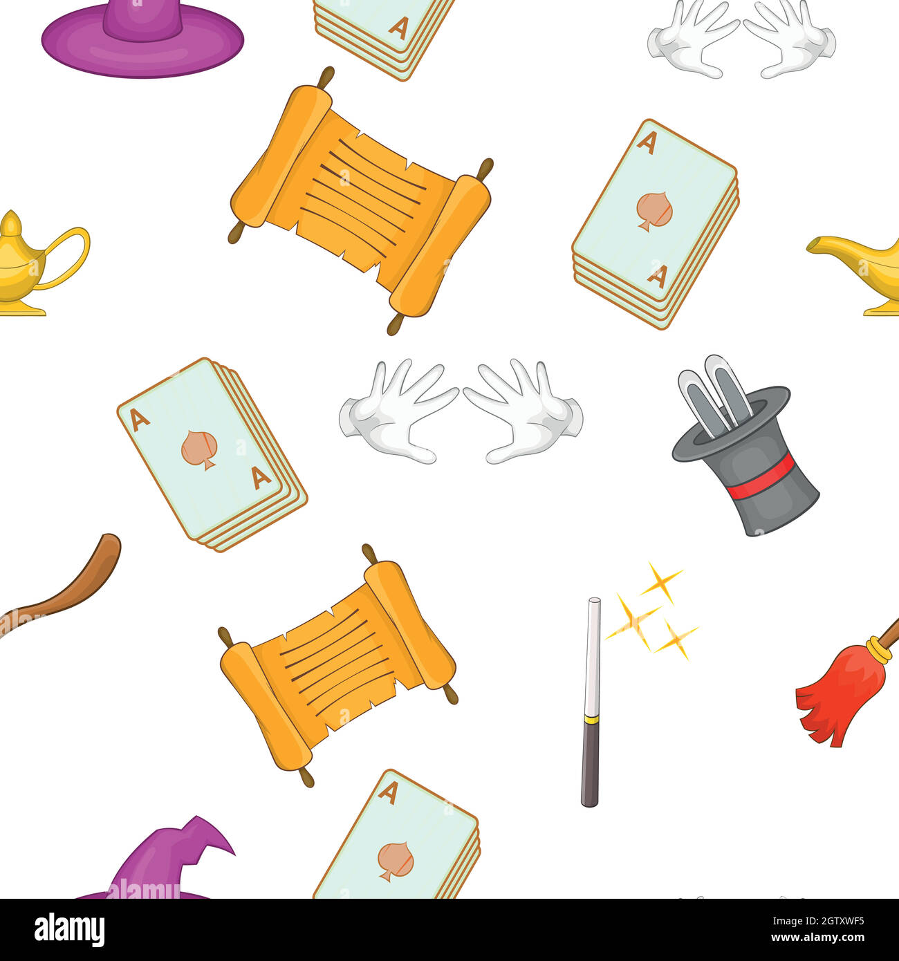 Witchery pattern, stile cartoon Illustrazione Vettoriale