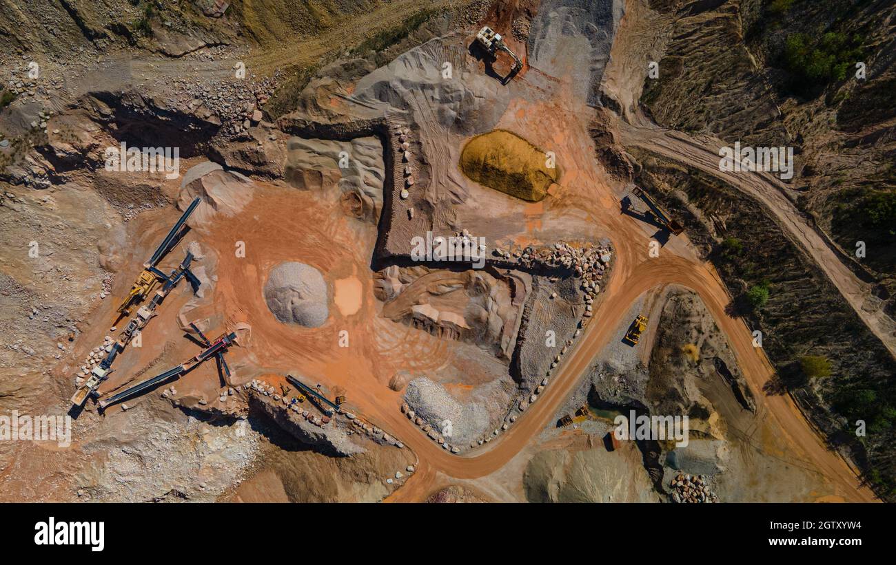 Cave e miniere industriali rosse in Germania Foto Stock