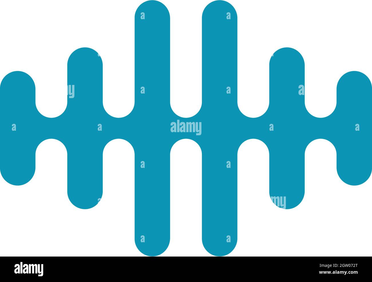 Tecnologia audio, immagine dell'icona vettoriale delle onde sonore musicali Illustrazione Vettoriale