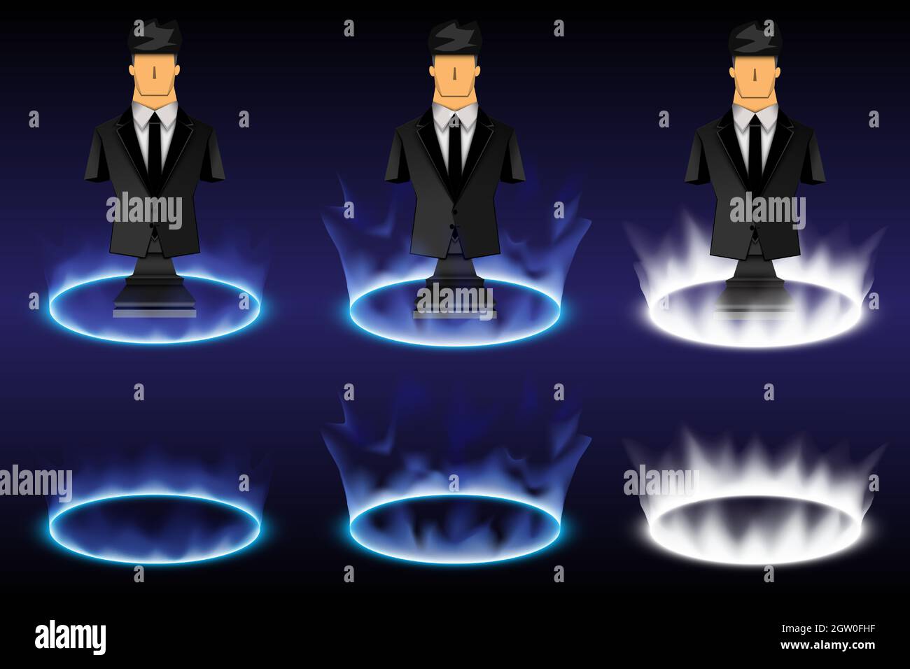 Collezione digitale Hi-tech sci-fi in scintillante interfaccia HUD Elements. Ologramma portale della tecnologia futuristica della scienza. Magic Warp gate in gioco fantasiosa Illustrazione Vettoriale