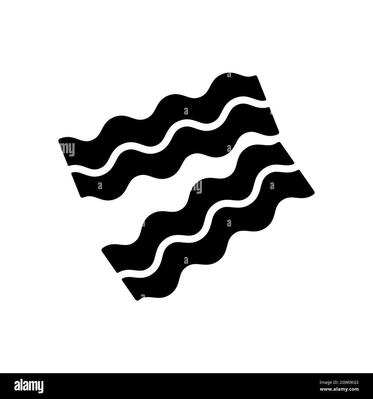 Bacon strisce vettore glifo icona. Barbecue e barbecue Illustrazione Vettoriale