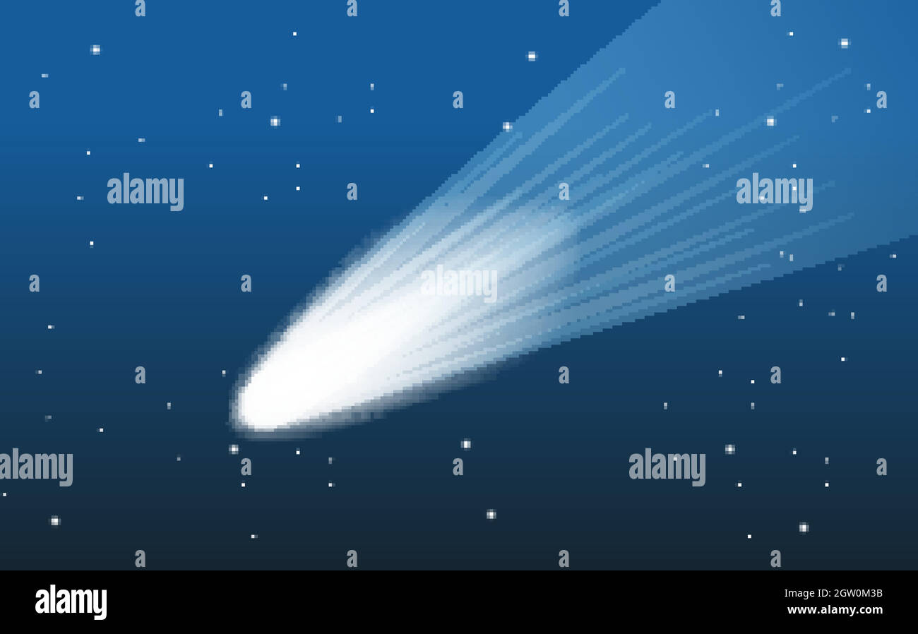 Asteroide che cade nello spazio esterno Illustrazione Vettoriale