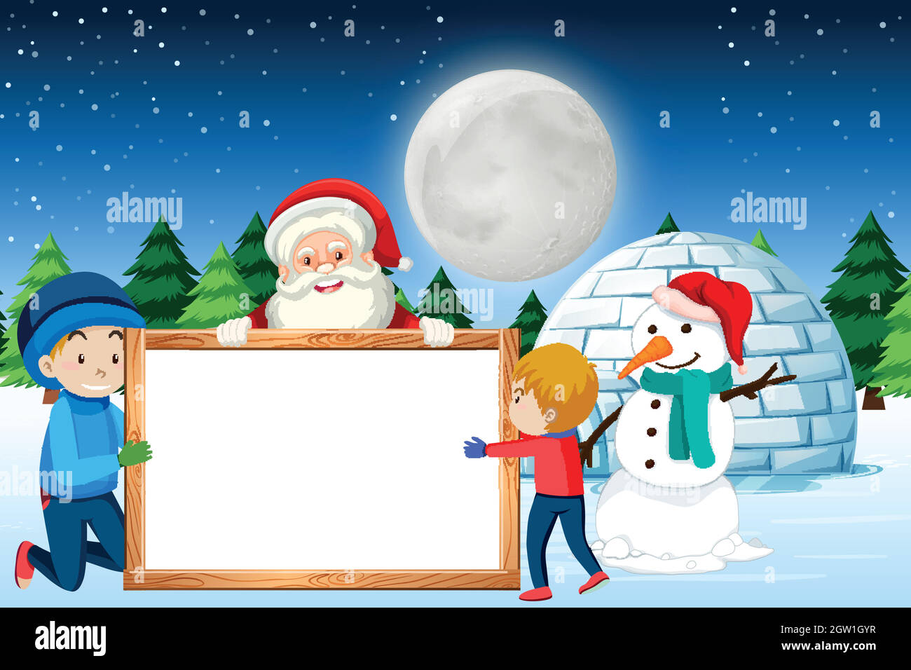 Un modello di banner di Natale felice Illustrazione Vettoriale