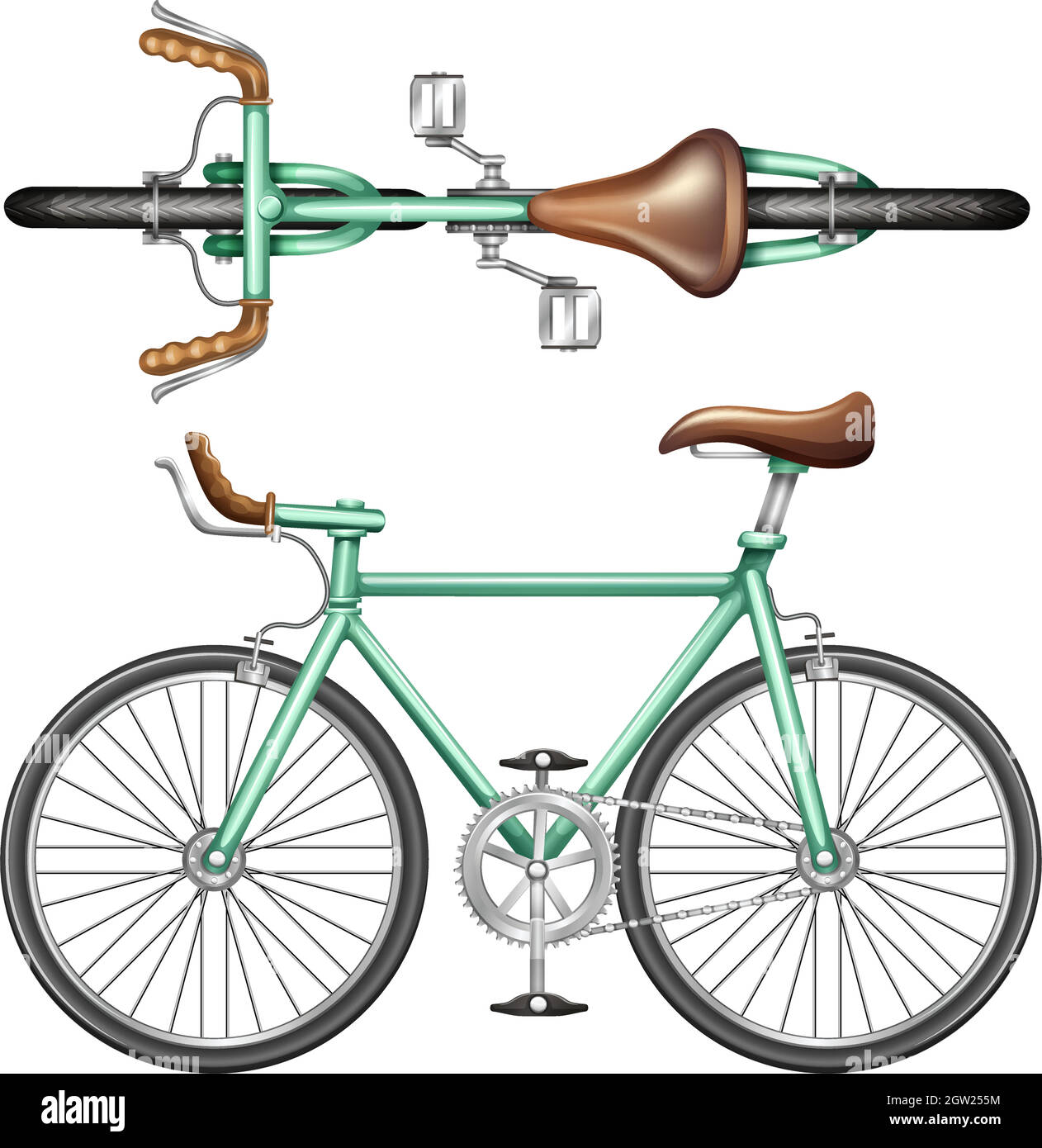 Una bicicletta verde Illustrazione Vettoriale