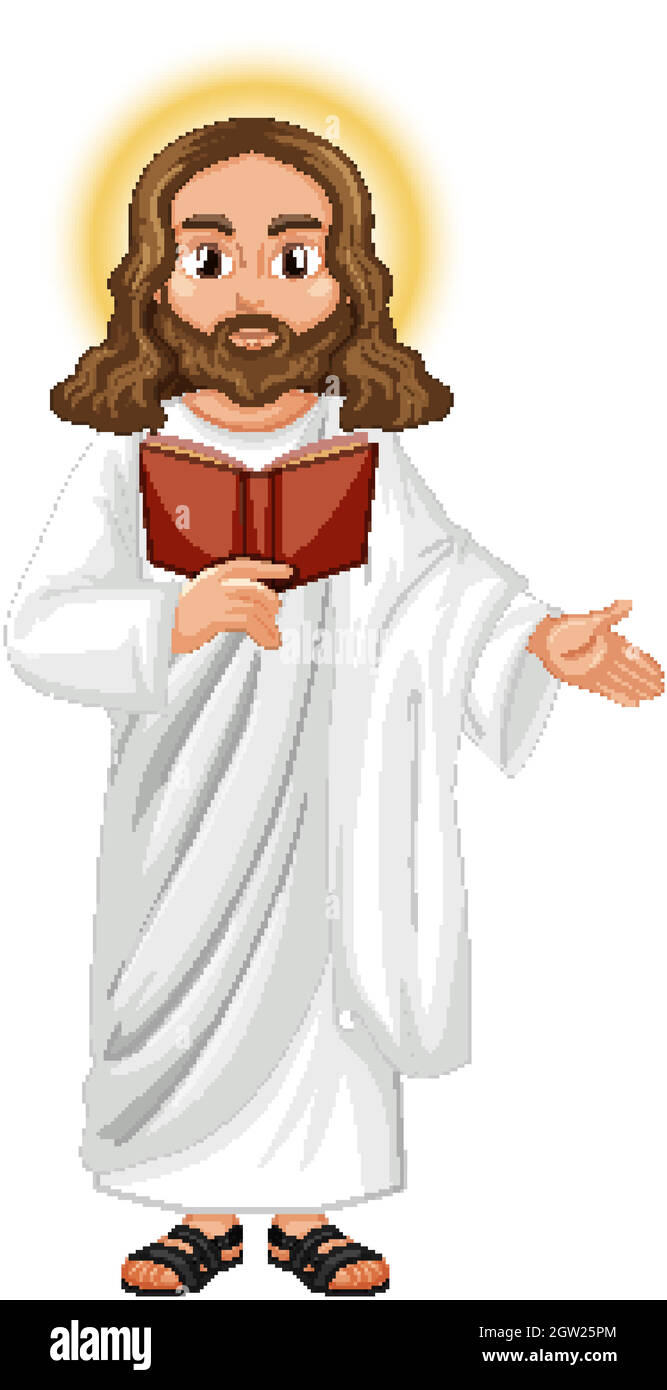 Gesù predicando in posizione eretta carattere Illustrazione Vettoriale