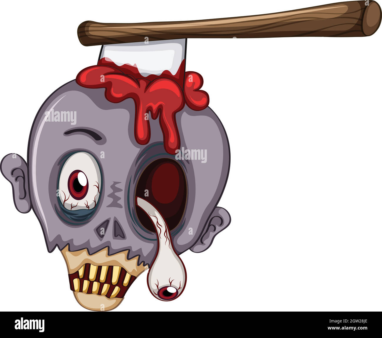 Un cranio di uno zombie Illustrazione Vettoriale