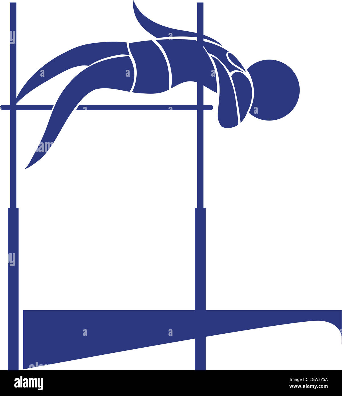 Icona di salto in alto di colore blu Illustrazione Vettoriale