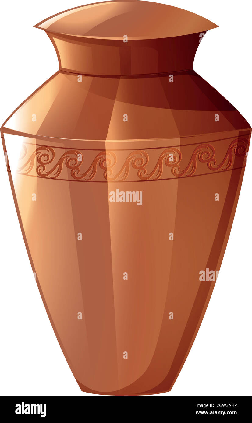 Vaso di argilla su sfondo bianco Illustrazione Vettoriale