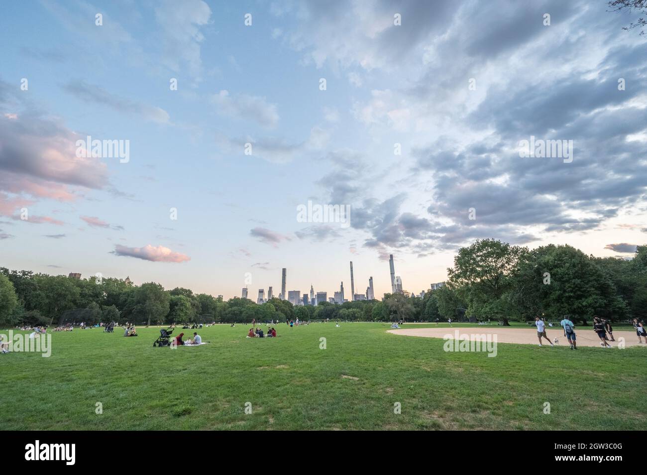 Central Park, Sheep Meadow, New York City Foto Stock
