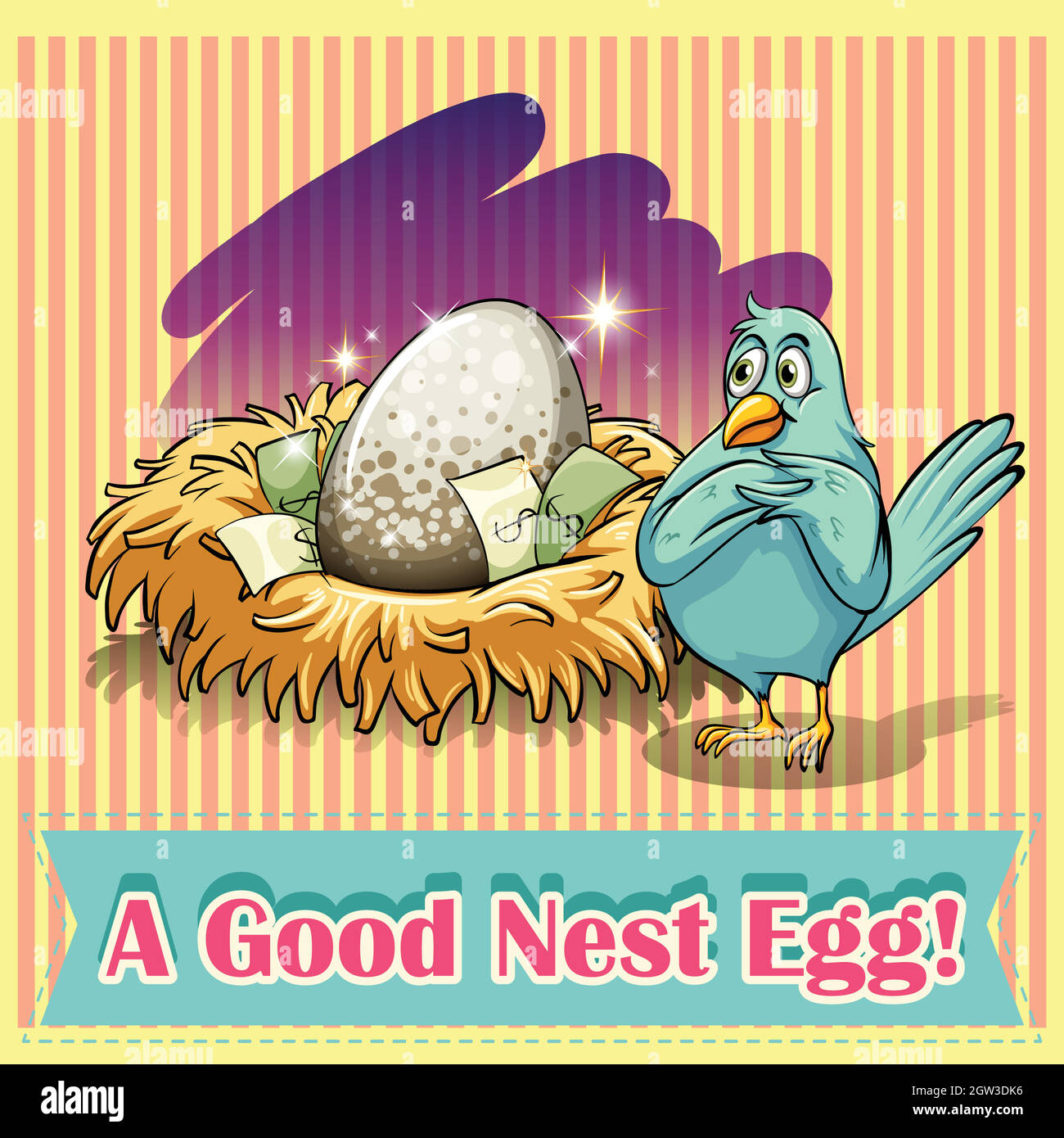 Vecchio detto buon nido uovo Illustrazione Vettoriale