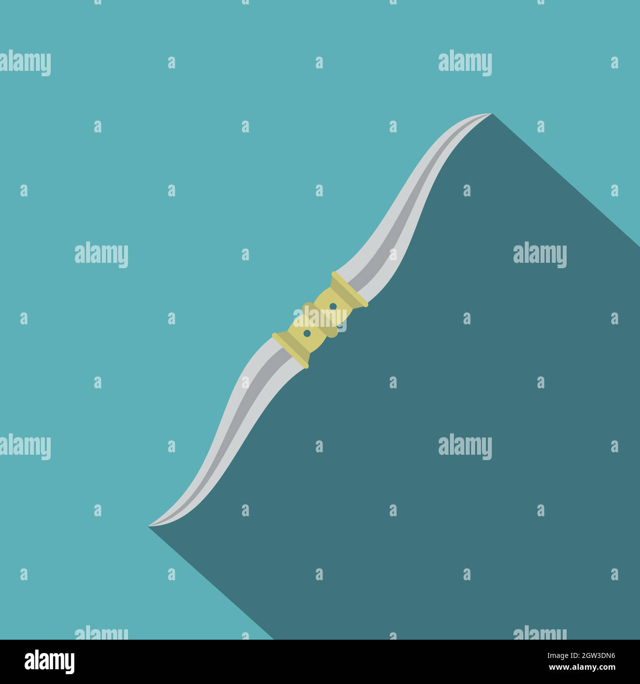 Gettare il coltello icona, stile piatto Illustrazione Vettoriale