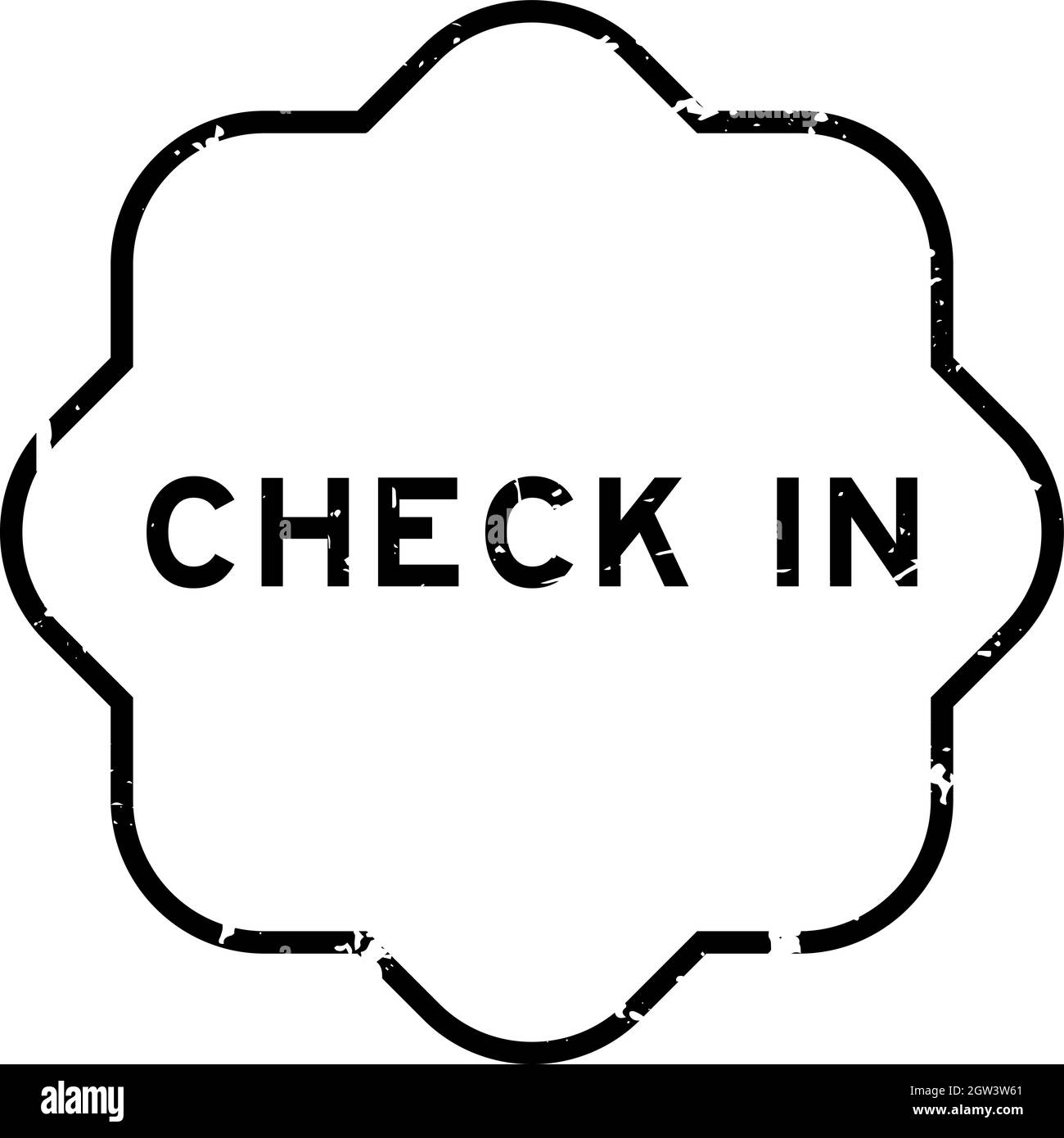 Grunge nero check in parola sigillo di gomma timbro su sfondo bianco Illustrazione Vettoriale