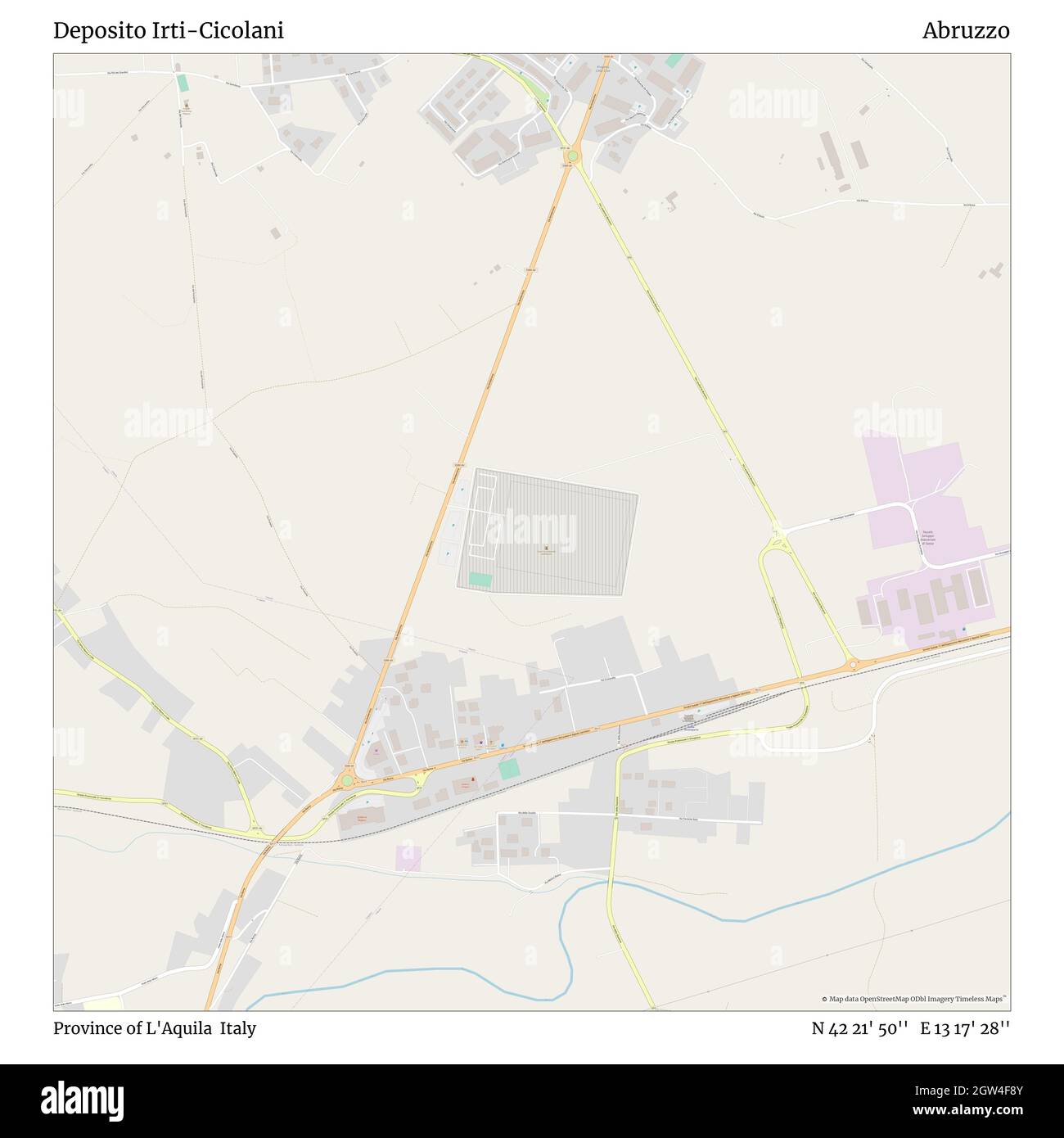 Deposito Irti-Cicolani, Provincia dell'Aquila, Italia, Abruzzo, N 42 21' 50'', e 13 17' 28''', mappa, Mappa senza tempo pubblicata nel 2021. Viaggiatori, esploratori e avventurieri come Florence Nightingale, David Livingstone, Ernest Shackleton, Lewis and Clark e Sherlock Holmes si sono affidati alle mappe per pianificare i viaggi verso gli angoli più remoti del mondo, Timeless Maps sta mappando la maggior parte delle località del mondo, mostrando il successo di grandi sogni Foto Stock