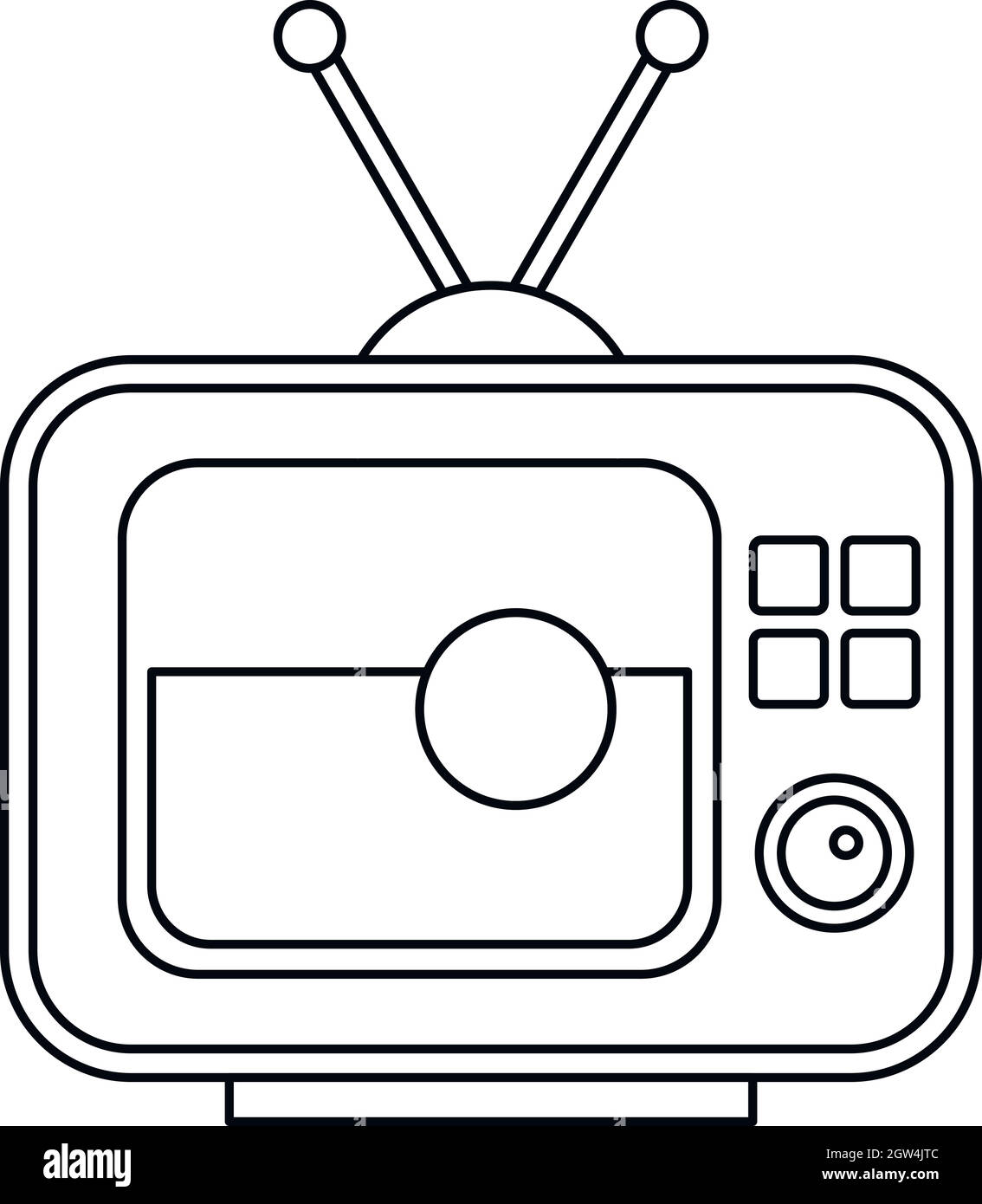 Palla sullo schermo di retro icona TV Illustrazione Vettoriale