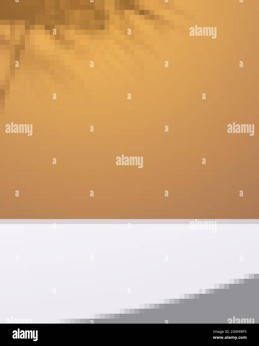 Palcoscenico per la visualizzazione del prodotto. Ombra di pianta sul muro. Punto luce sul pavimento. Schema a due colori. Illustrazione vettoriale 3d. Illustrazione Vettoriale