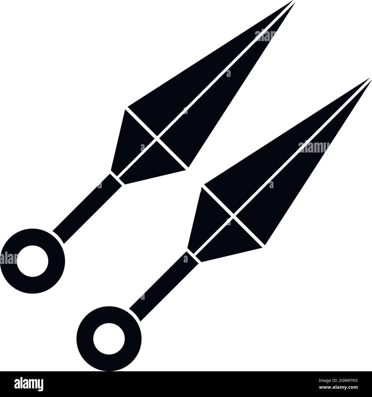 Arma Ninja Icona kunai, stile semplice Illustrazione Vettoriale