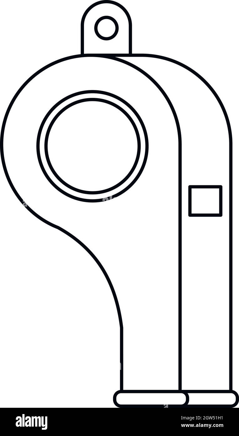 Sport fischio dell'icona di stile di contorno Illustrazione Vettoriale