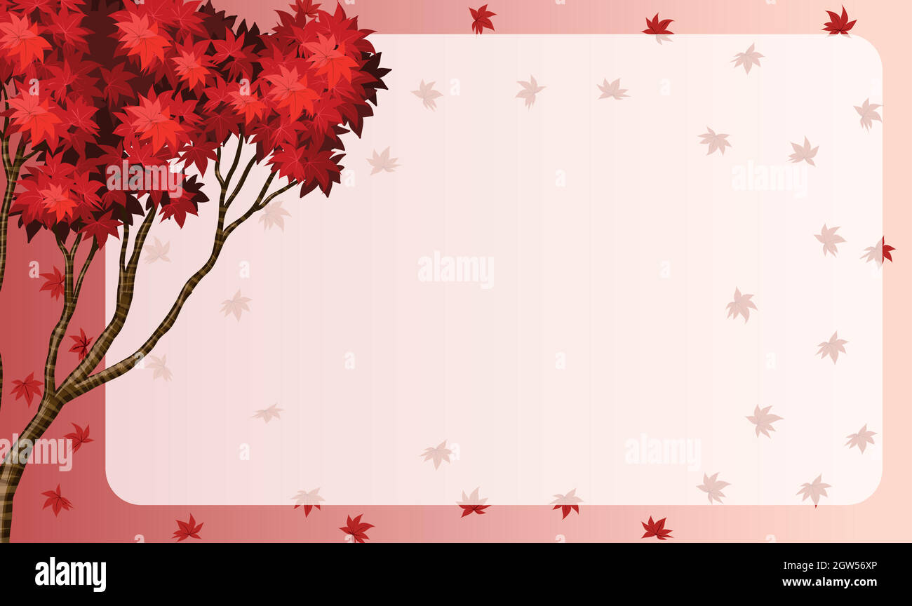 Bordatura con foglie di acero rosso Illustrazione Vettoriale