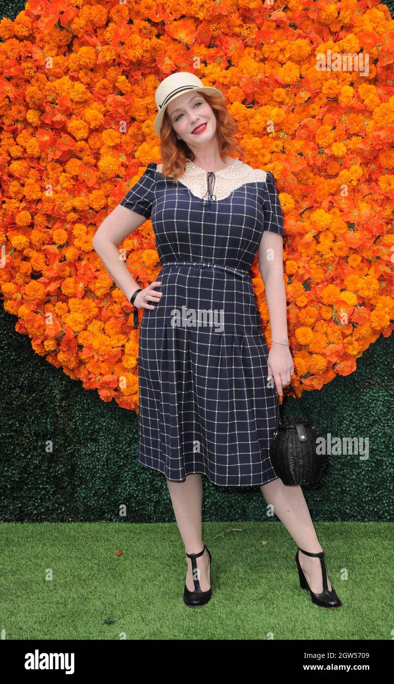 Pacific Palisades, California. 2 ottobre 2021. Christina Hendricks agli arrivi per Veuve Clicquot Polo Classic, Will Rogers state Historic Park, Pacific Palisades, CA 2 ottobre 2021. Credit: Elizabeth Goodenough/Everett Collection/Alamy Live News Foto Stock