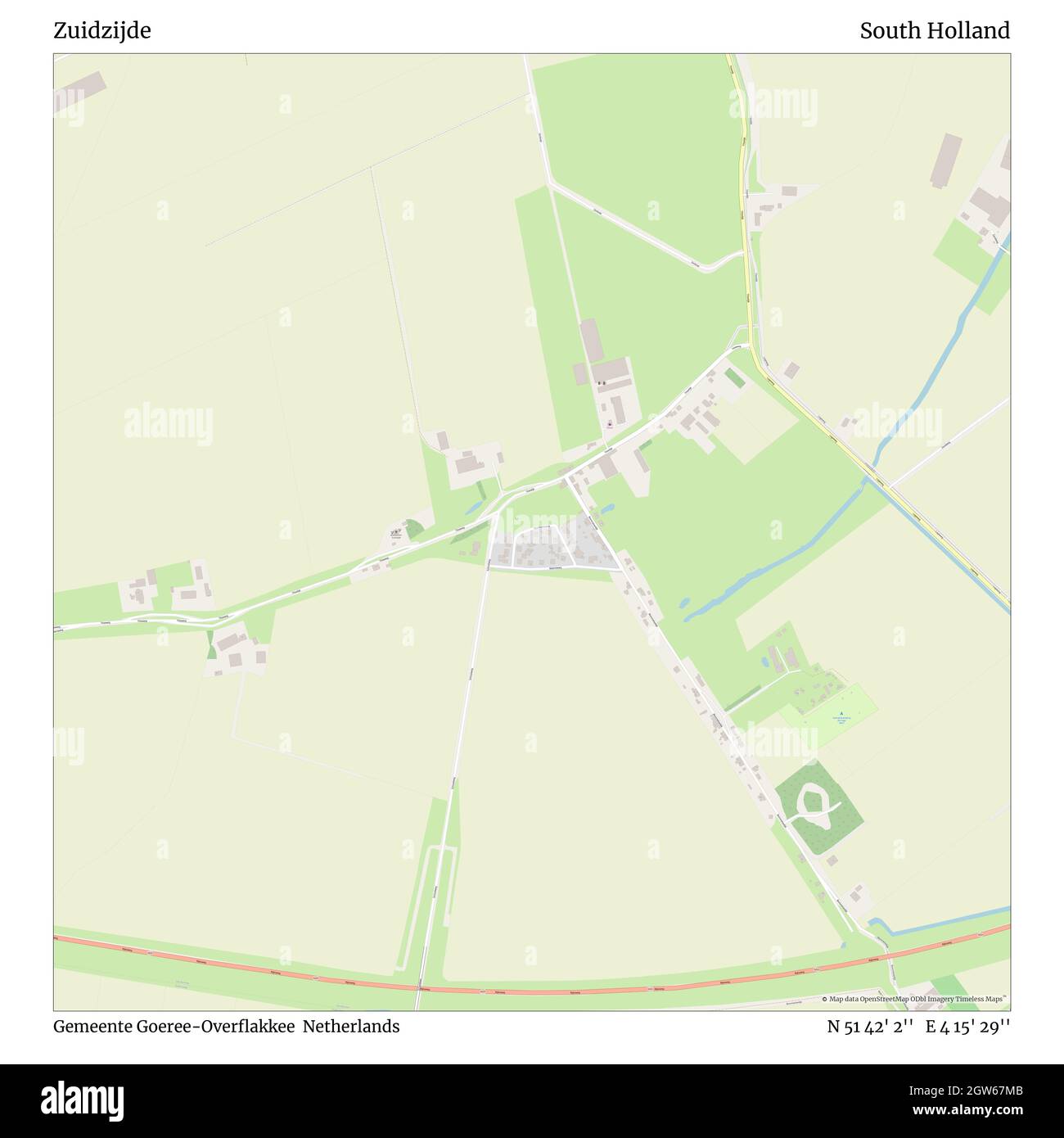 Zuidzijde, Gemeente Goeree-Overflakkee, Paesi Bassi, Olanda del Sud, N 51 42' 2'', e 4 15' 29''', mappa, mappa senza tempo pubblicata nel 2021. Viaggiatori, esploratori e avventurieri come Florence Nightingale, David Livingstone, Ernest Shackleton, Lewis and Clark e Sherlock Holmes si sono affidati alle mappe per pianificare i viaggi verso gli angoli più remoti del mondo, Timeless Maps sta mappando la maggior parte delle località del mondo, mostrando il successo di grandi sogni Foto Stock