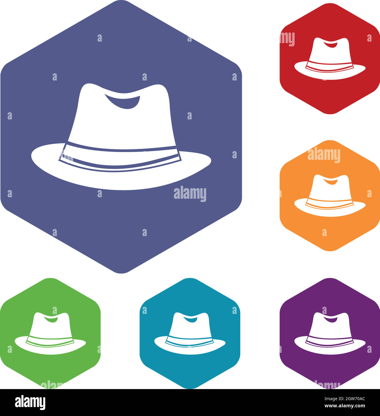 Set di icone di cappello Illustrazione Vettoriale
