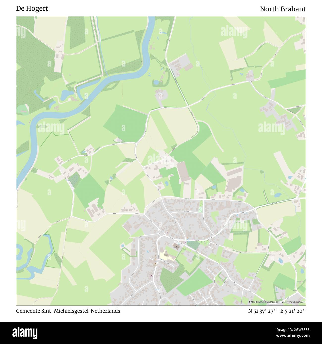 De Hogert, Gemeente Sint-Michielsgestel, Paesi Bassi, Brabante del Nord, N 51 37' 27'', e 5 21' 20''', mappa, Mappa senza tempo pubblicata nel 2021. Viaggiatori, esploratori e avventurieri come Florence Nightingale, David Livingstone, Ernest Shackleton, Lewis and Clark e Sherlock Holmes si sono affidati alle mappe per pianificare i viaggi verso gli angoli più remoti del mondo, Timeless Maps sta mappando la maggior parte delle località del mondo, mostrando il successo di grandi sogni Foto Stock