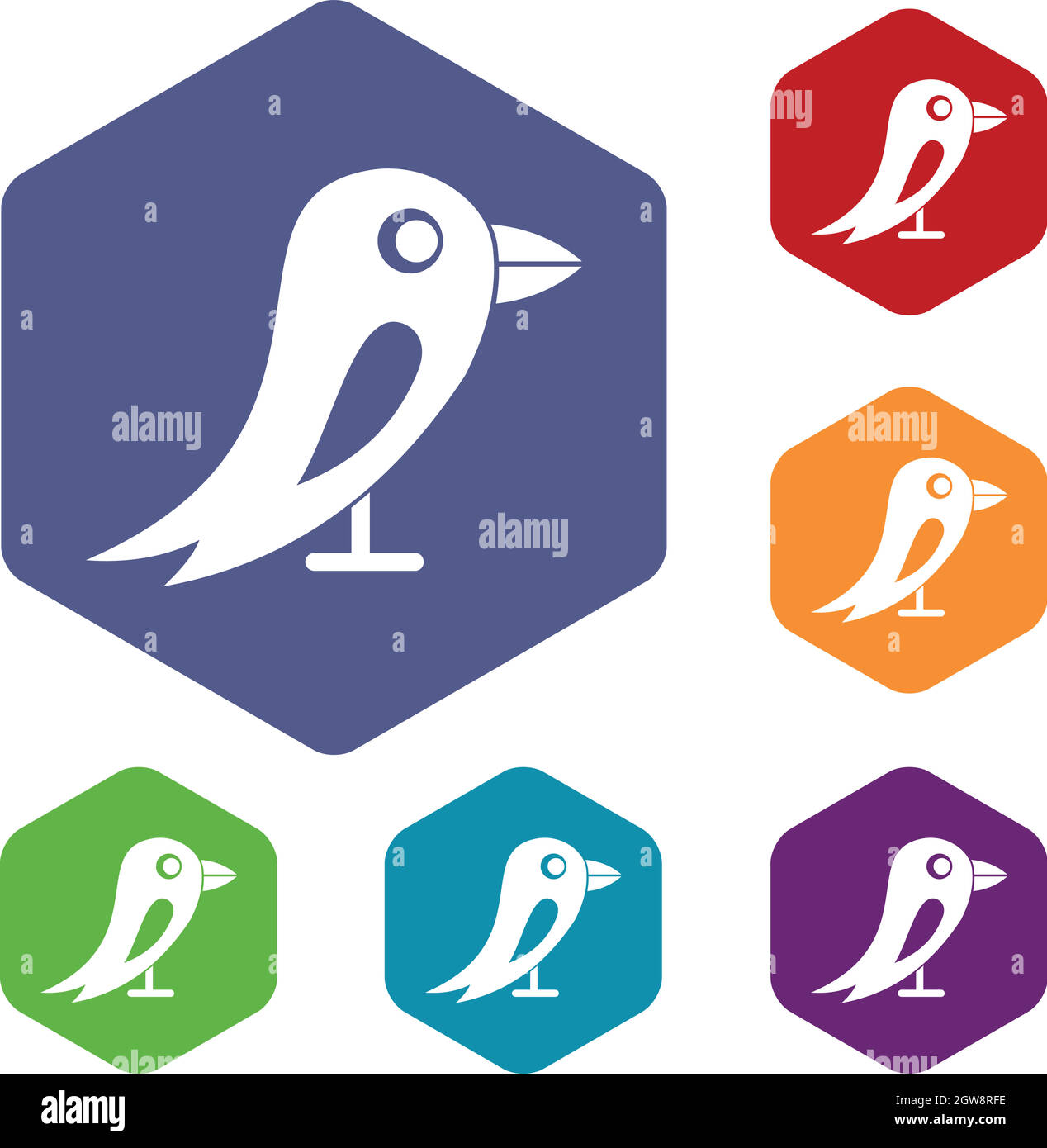 Rete sociale bird set di icone Illustrazione Vettoriale