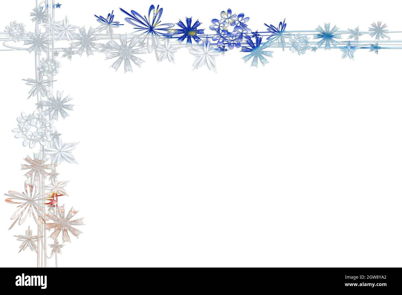 Natale sfondo astratto stella cornice blu grigio rosso chiaro scuro isolato su bianco Natale motivo Foto Stock